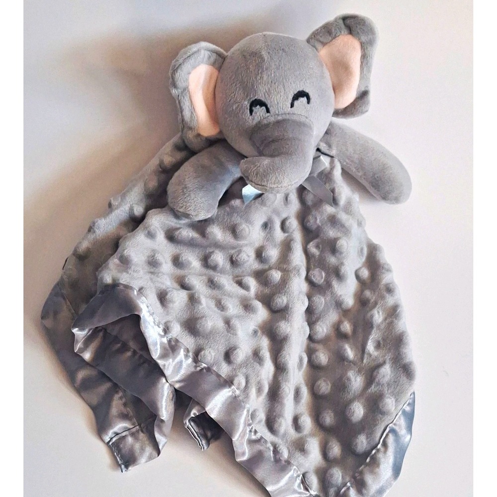 Pro Goleem Gray Elephant Security Blanket Lovey 16x16 Polyester Machine Washable